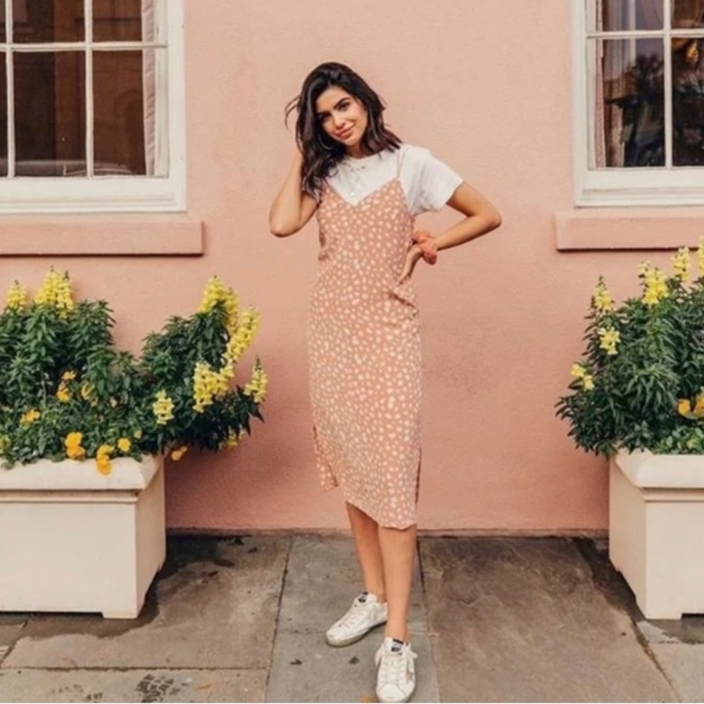 Madewell Silk Cami Slip Dress in Star Shower Pink